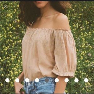 DÔEN off the shoulder peasant blouse